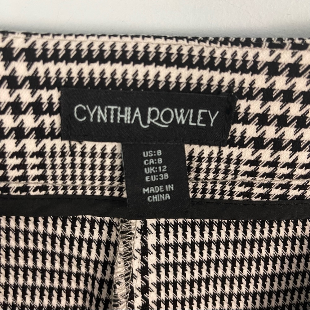 CYNTHIA ROWLEY Houndstooth High Rise Straight Leg Trouser Pants 8, 12 - Picture 16 of 16
